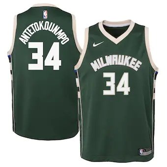 youth nike giannis antetokounmpo green milwaukee bucks swin-524